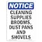 Signmission OSHA Notice, 5" Height, Cleaning Supplies Brooms Dust Sign, 5" X 3.5", Portrait OS-NS-D-35-V-10651 - alternate 1